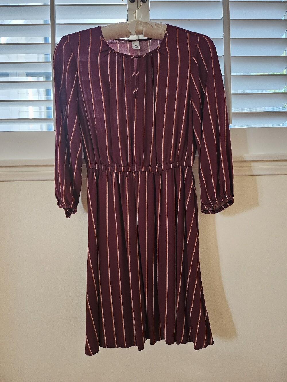 Striped Burgundy Dress by Old Navy size Petite XS.
